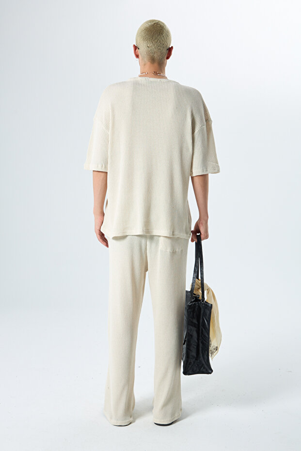 BASIC OVERSIZE TRİKO TAKIM BEJ - 5