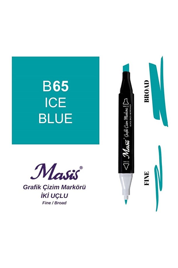 قلم رسم ذو طرفين موديل 65 من Ice Blue