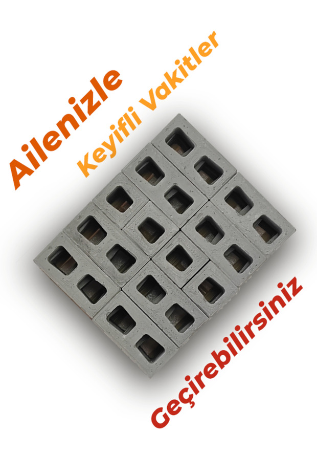 Minyatür Briket Tuğla Seti Gri 32 Adet - 3