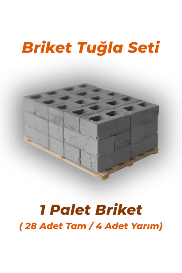 Minyatür Briket Tuğla Seti Gri 32 Adet - 1
