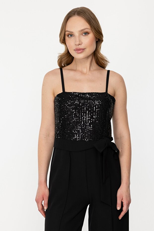 İp Askılı Pul İşlemeli Tulum - 2