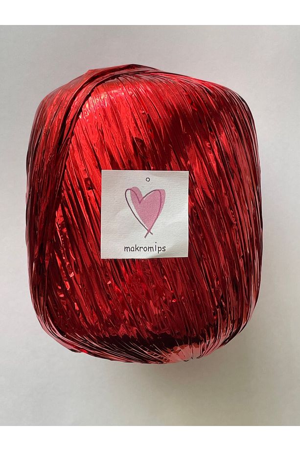 Premıum Metalik Kâğıt Rafya Ip (50GR/M -5) Parlak Abiye Polyester Çanta Şapka Süsleme Örgü Ipi - 1