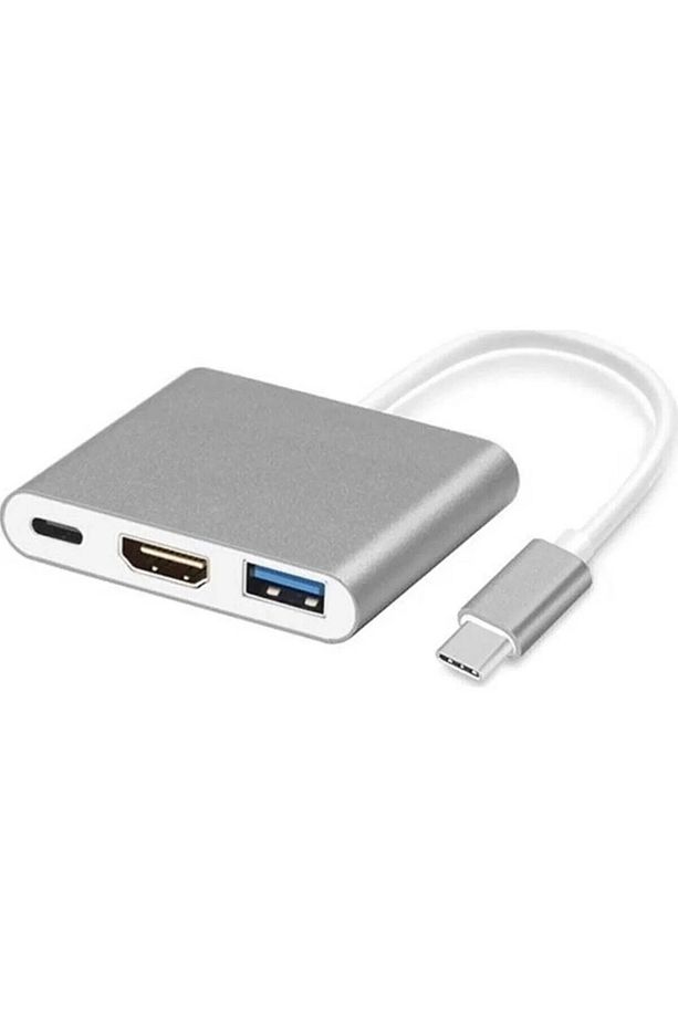 Macbook Huawei Uyumlu 4k Type C To 3 Portlu Hdmı - Usb - Type-c Çevirici Adaptör - 3