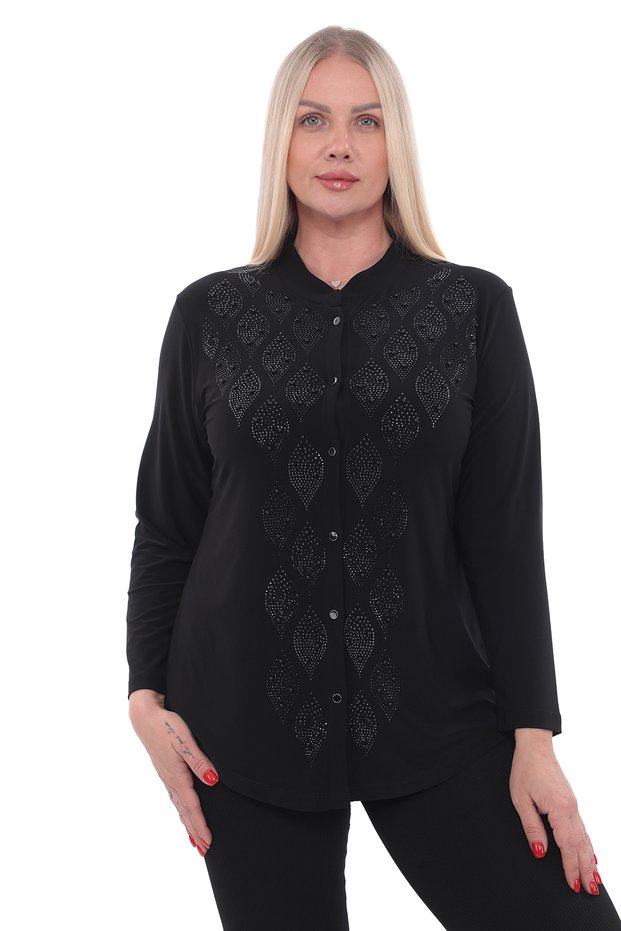 Mother's Stylish Evening Dress Engagement Dress Mother's Shirt Embroidered with Stones and Beads Wedding Casual Shirt