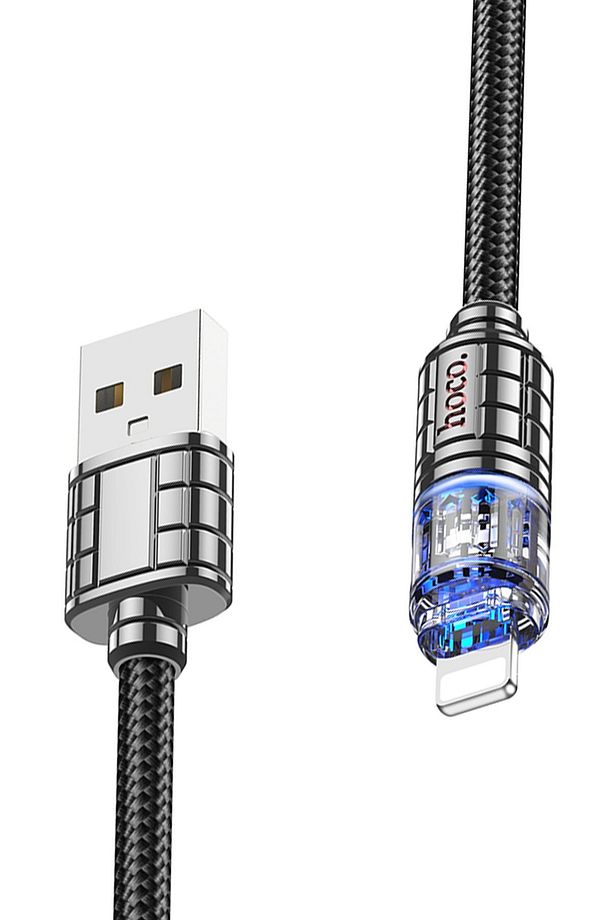 İphone Serisi Uyumlu 1.2 2.4 Amper Destekli USB to Lightning Şarj Data Kablosu Kristal Şeffaf Uç - 2