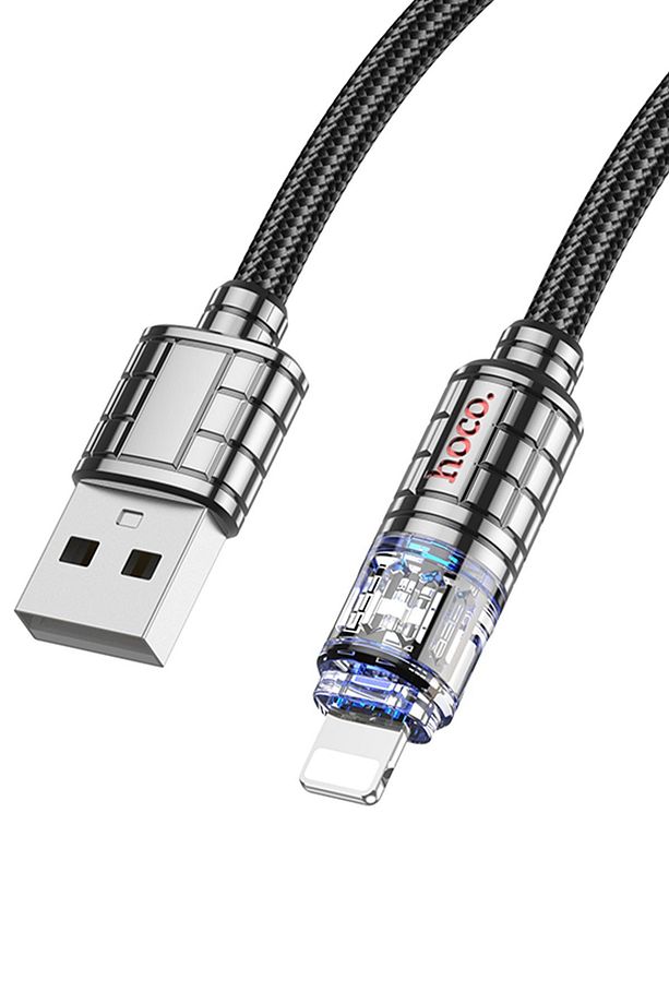 İphone Serisi Uyumlu 1.2 2.4 Amper Destekli USB to Lightning Şarj Data Kablosu Kristal Şeffaf Uç - 4
