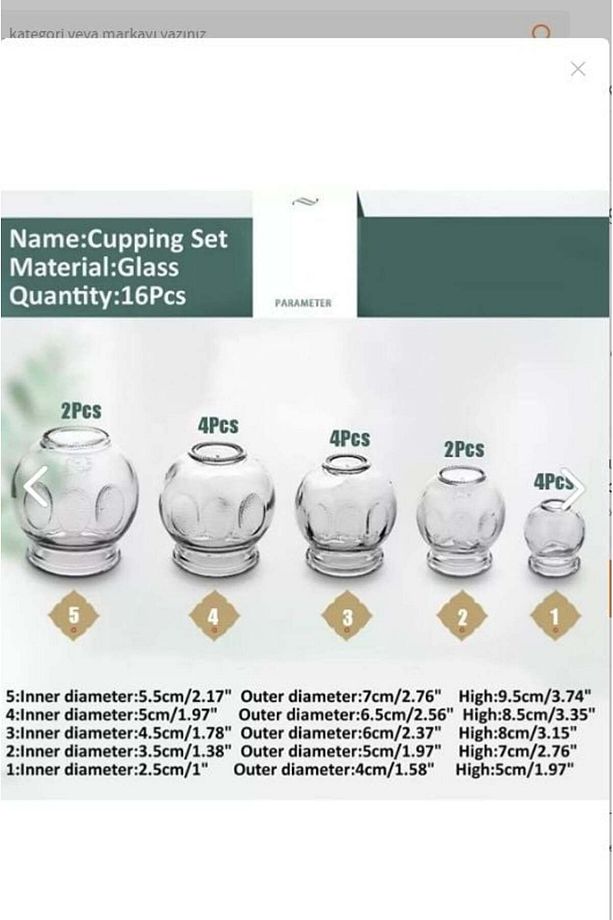 Cam Masaj Kupa Seti 16 Adet 4 Pcs 4 - 3
