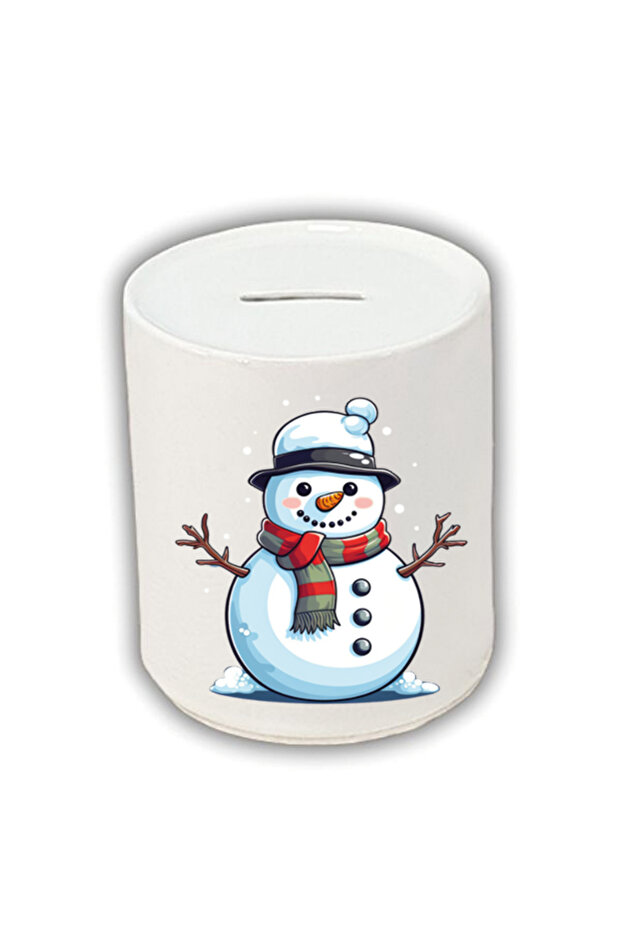 Cute Snowman Printed Piggy Bank - Money Saving Piggy Bank
