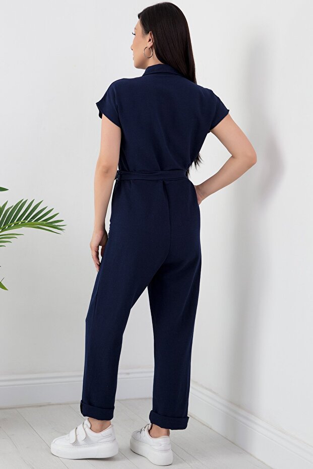 Cepli Kemerli Düğmeli Tulum 950-2980 - 6