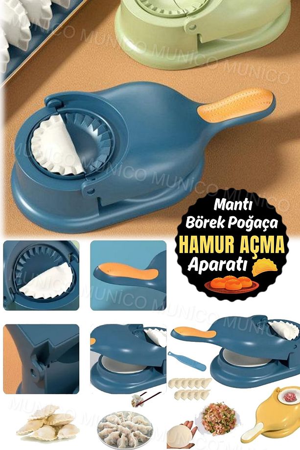Manuel Dumpling Maker Seti - Ev Yapımı Köfte için 2'si 1 Arada Çok Fonksiyonlu Dumpling Pres Kalıbı - 5