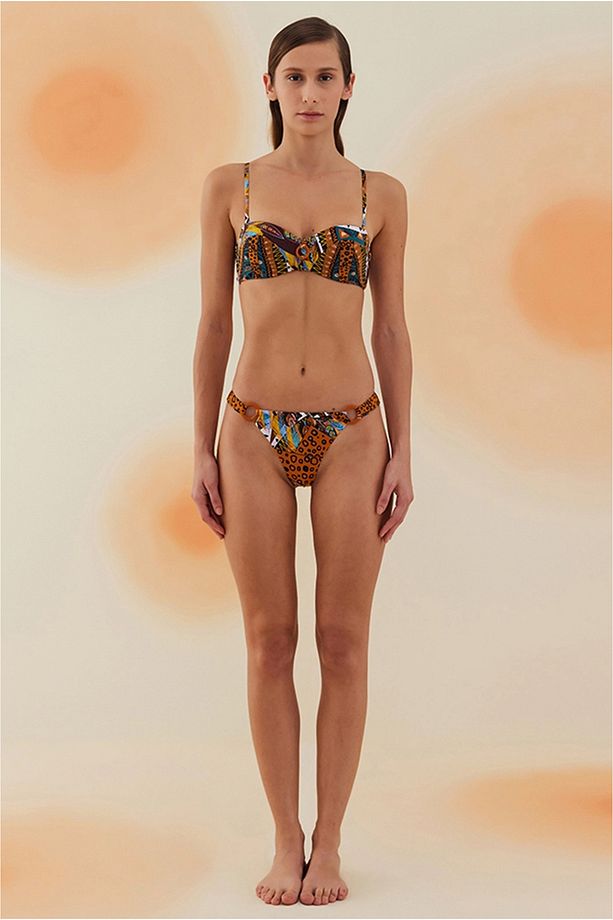 Dipinto Aztec Ethnic Pattern Aksesuarlı Balenli Kaplı Bikini Takımı - 1