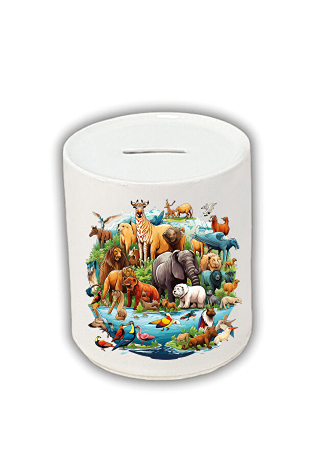 Animal Kingdom Printed Piggy Bank - Money Saving Piggy Bank