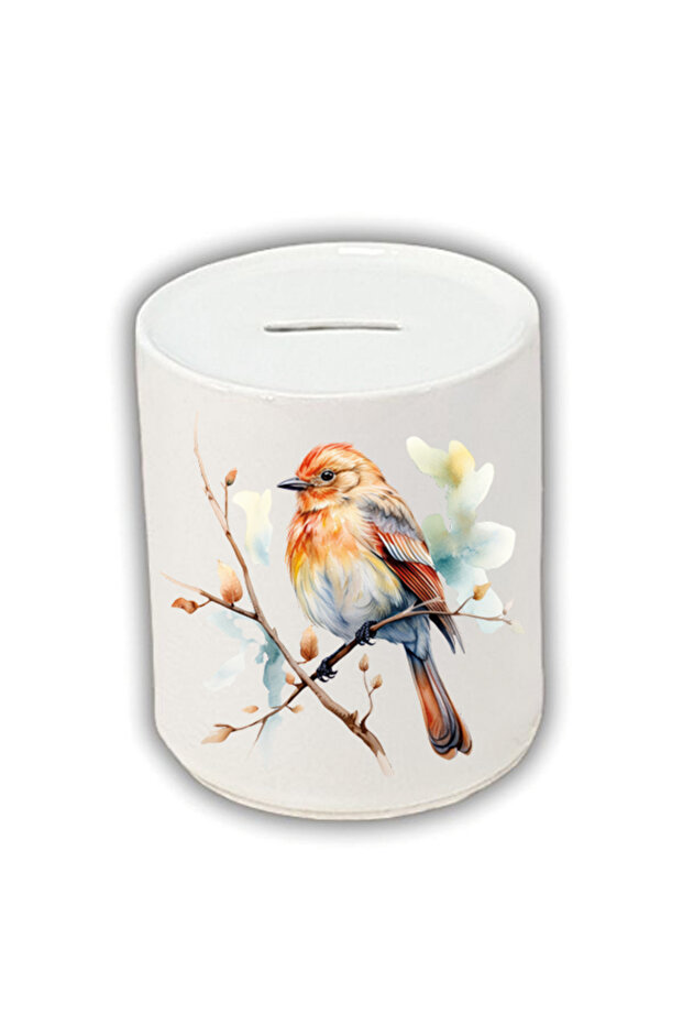 Bird on a Branch Printed Piggy Bank - Money Saving Piggy Bank