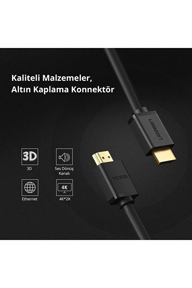 Uhd 4k Yüksek Hızlı Ethernet Ve Hdmı Kablosu 3 Metre - 3