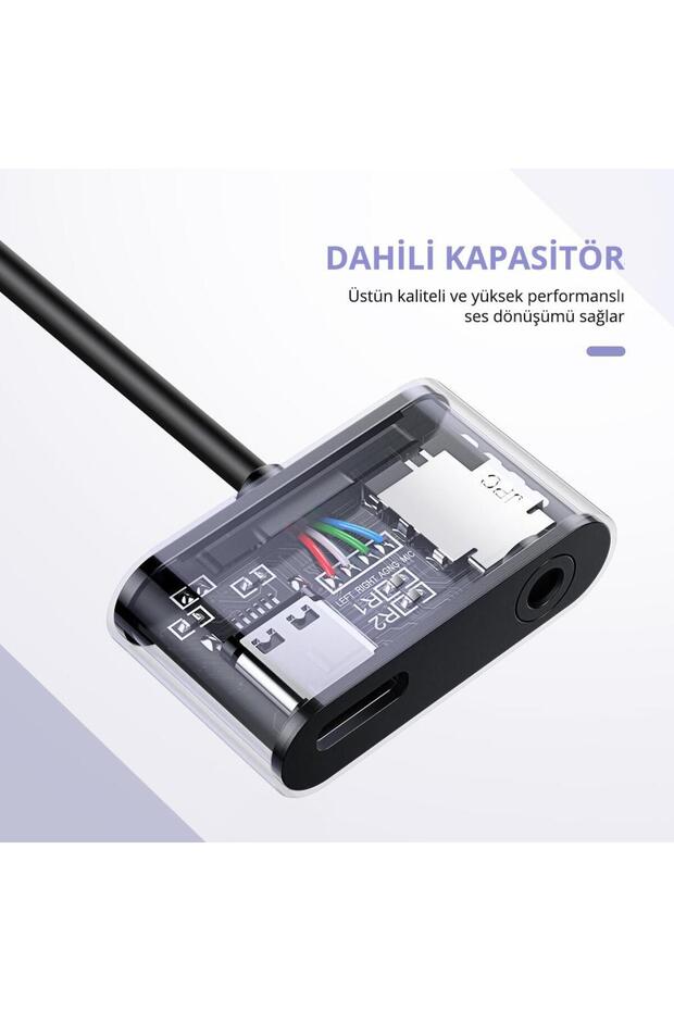Type-c To 3.5mm Kulaklık Ve Şarj Dönüştürücü - 7