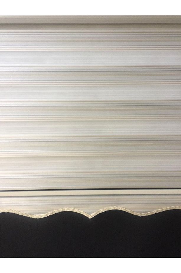 Sarı Sim Çizgi Detaylı Pliseli Zebra Stor Perde - 4