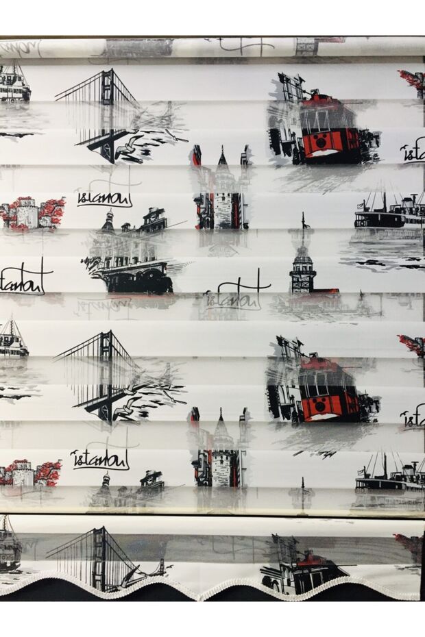 Istanbul Desenli Zebra Stor Perde - 1