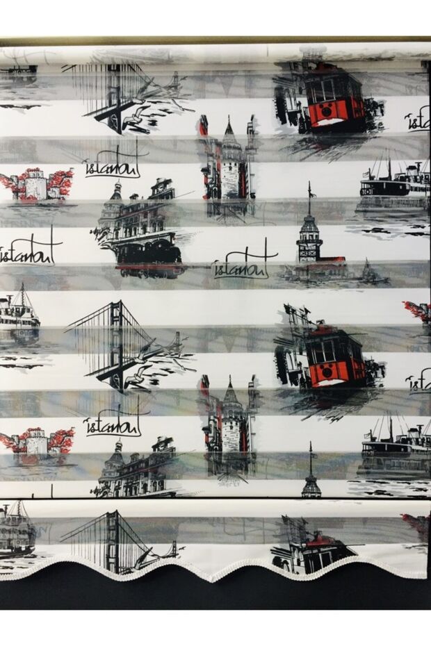 Istanbul Desenli Zebra Stor Perde - 2