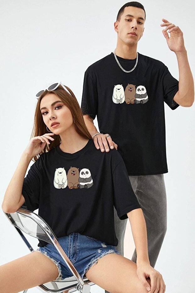 عزيزي التي شيرت زوجين مزيج الدببة ودية