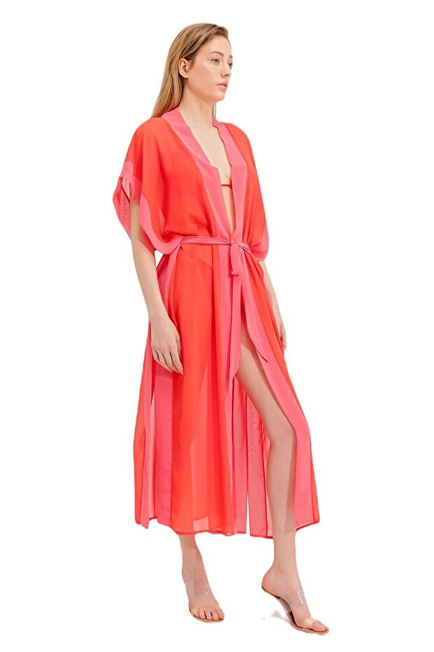 Zeki Şifon Turuncu Elbise - 3