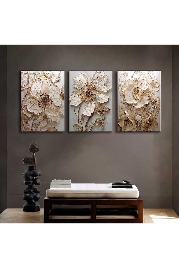 Kanvas Duvar Tablosu 3'lü Canvas Tablo Seti - Voov4231 - 3