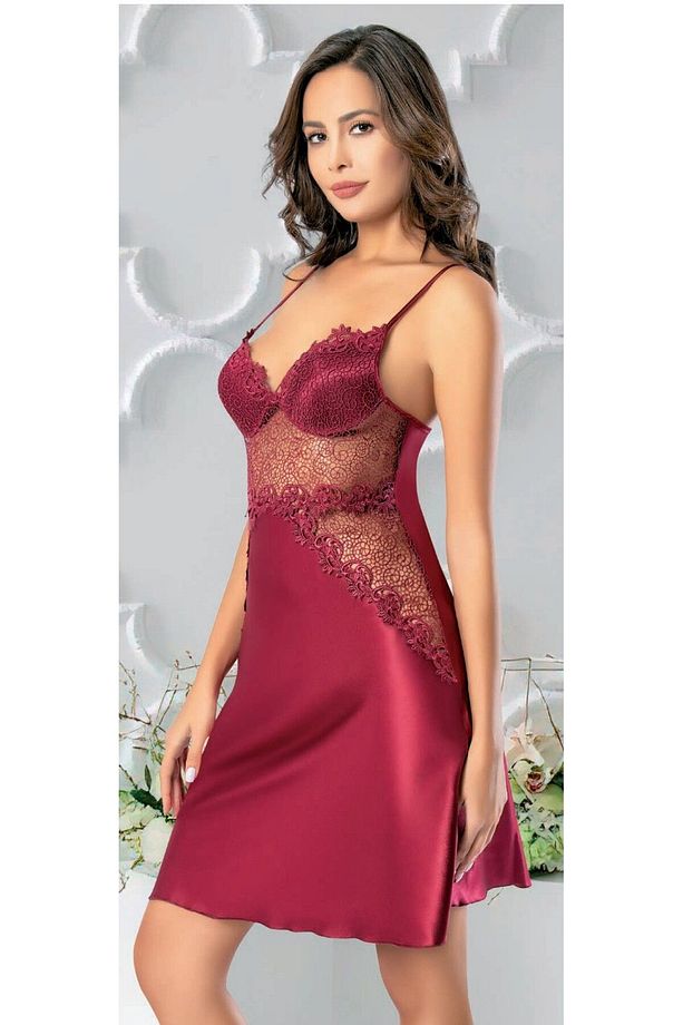 Cemre Saten Gecelik Sabahlık Pijama Takım Şort Takım 6'lı Gelin Çeyiz Seti 8045 - 4