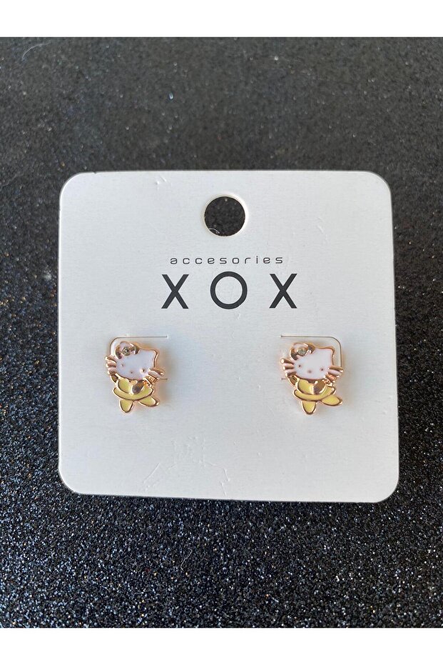 Hello Kitty Minimal Küpe - Renkli Küpe, Çocuk Genç Küpeleri - 2