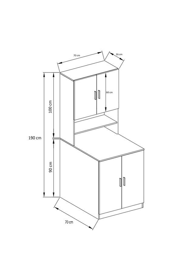 Banyo Dolabı, Kapaklı Çamaşır Ve Kurutma Makinesi Dolabı, %100 Beyaz Mdf Banyo Dolabı Büyük Boy - 6