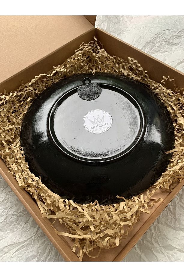 Kırmızı Çiçekli Kelebekli Çizgili Retro Dekoratif Duvar Tabağı Duvar Süsü 26cm - 3