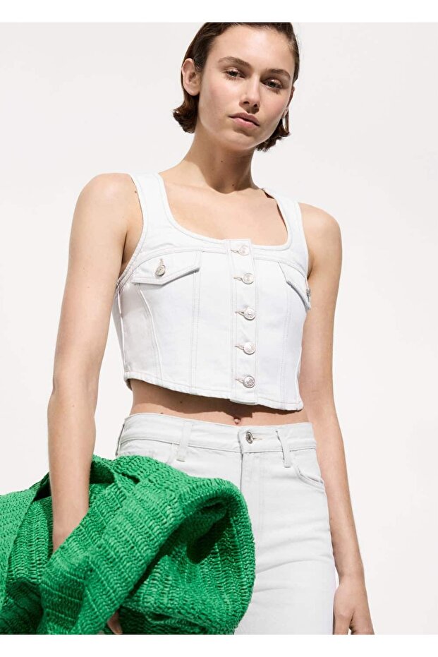 Cepli denim yelek - 1