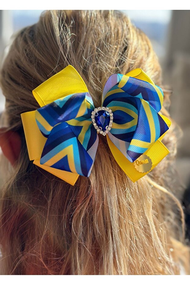 Custom design luxury ply zigzag patterned stone automatic collet women's children's buckle yellow dark blue