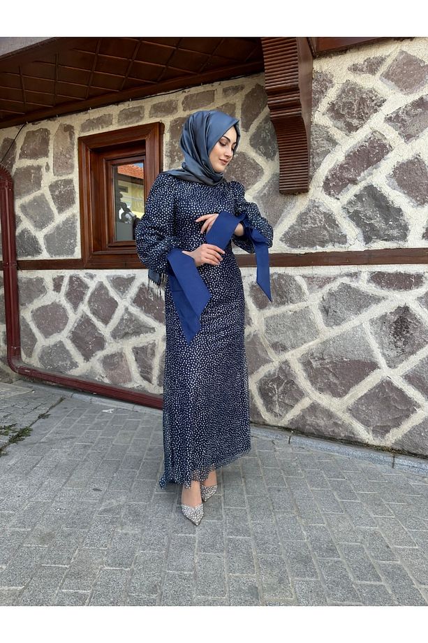 Pıt pıt kumas simli elbise - 4