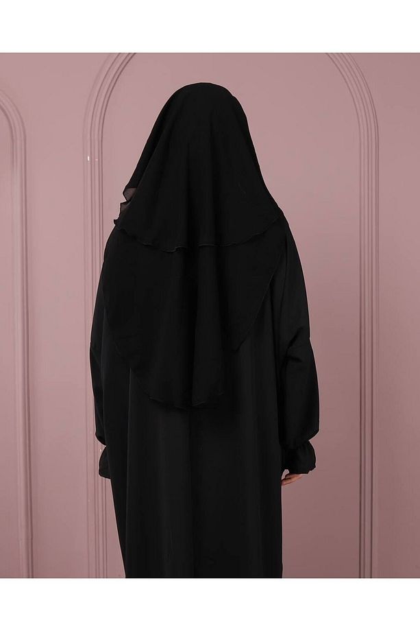 Peçe Siyah Duvak Bae Başörtüsü - 5
