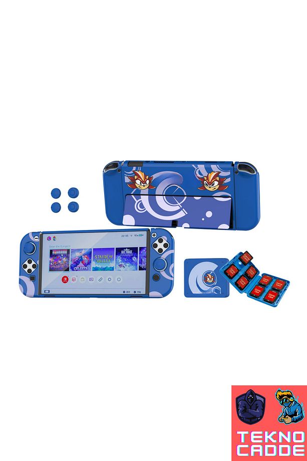 TNS-1192 Switch OLED Standlı Kılıf Analog Yükseltici Koruyucu Kart Kutusu 3in1 KİT - 1