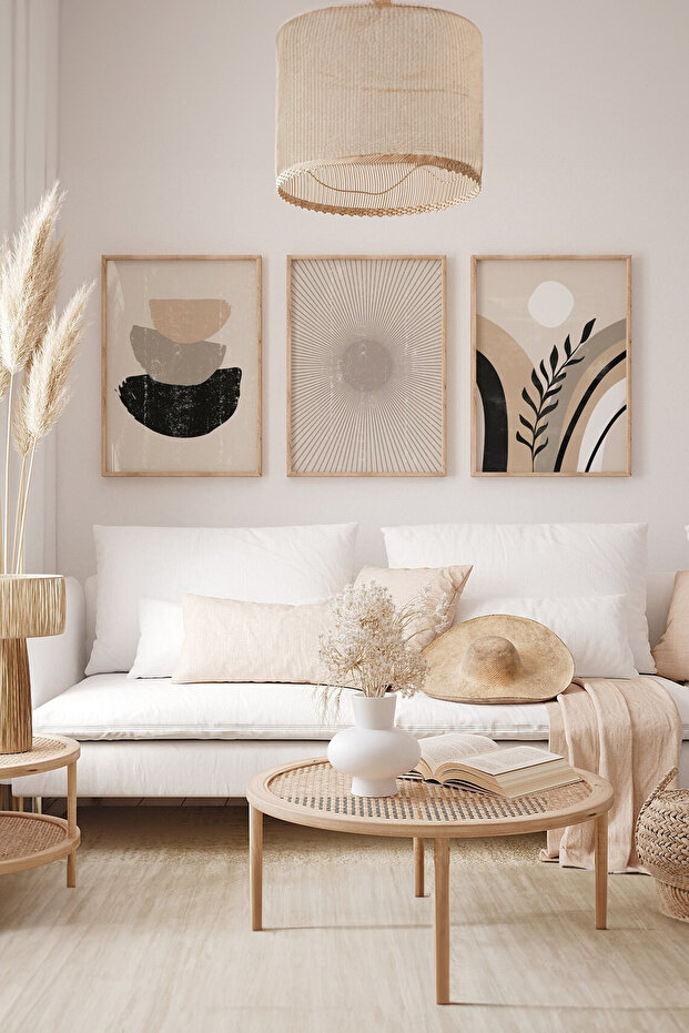 3 Piece Table Set with Real Wood Frame