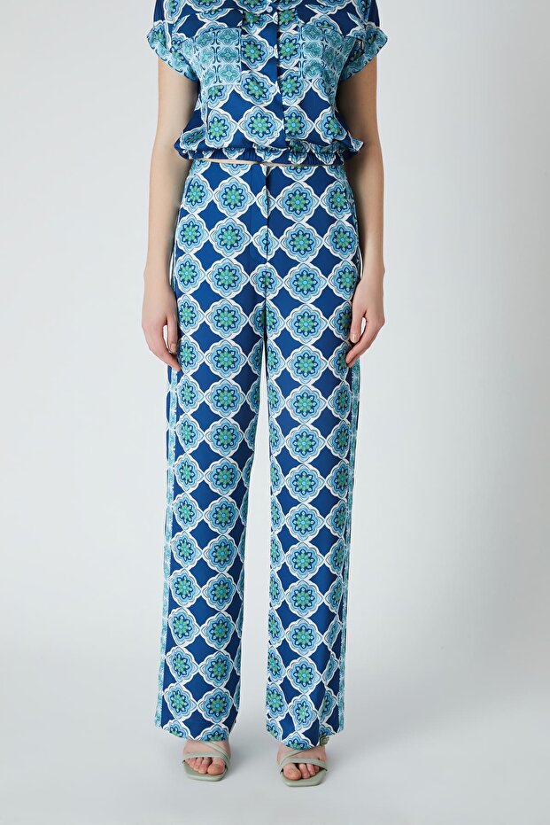 Desenli floş pantolon - 2