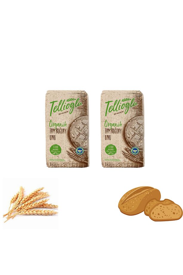 TELLİOĞLU ORGANİK TAM BUĞDAY 1 KG 2 ADET 1KG X 2 - 1