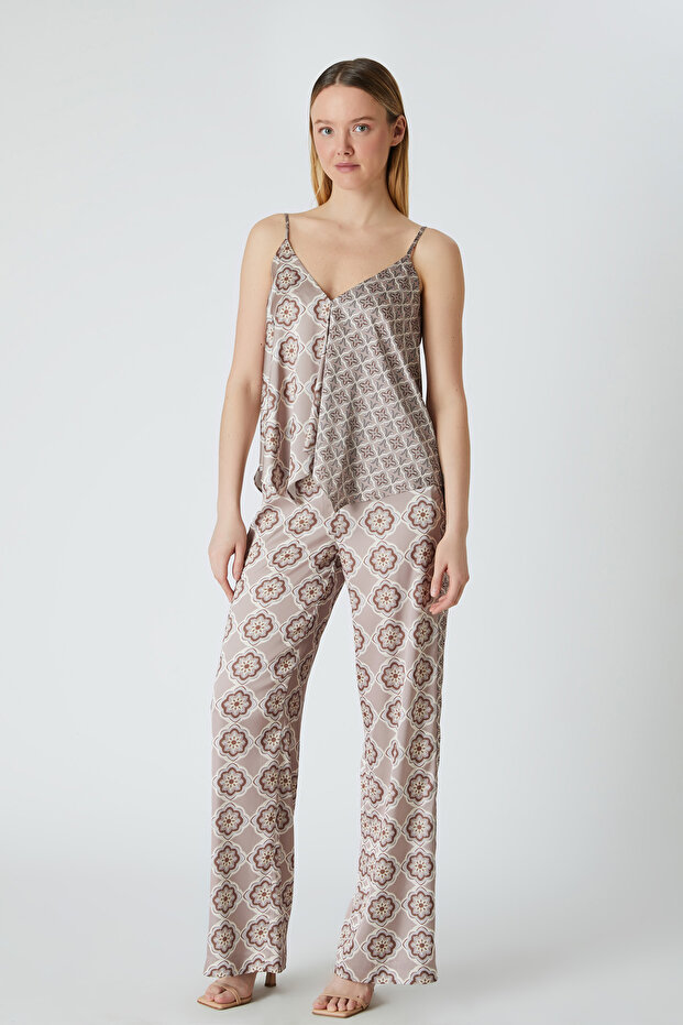 Etnik desenli floş bluz - 2