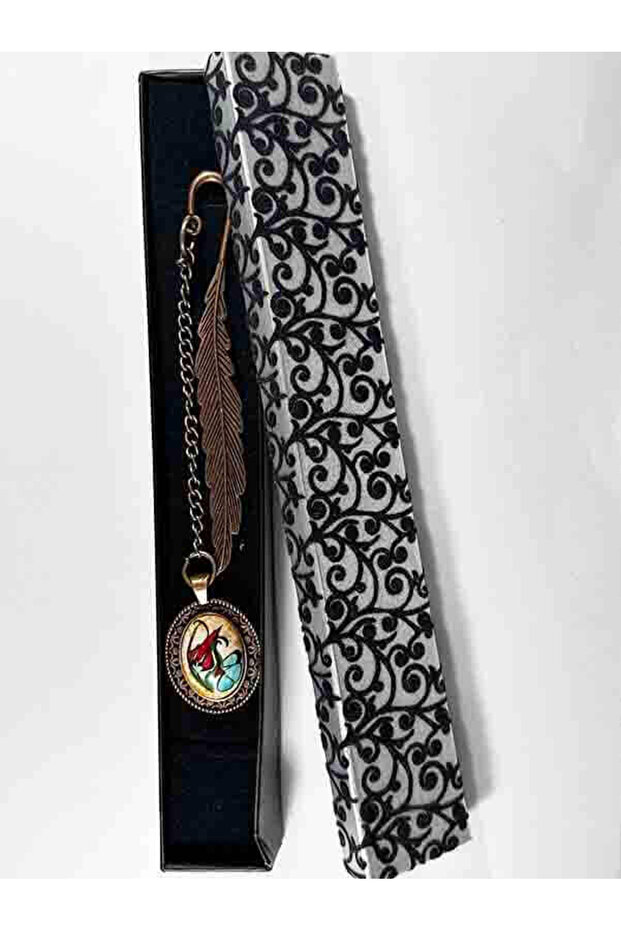 Red Tulip Tile Patterned Bookmark - 2