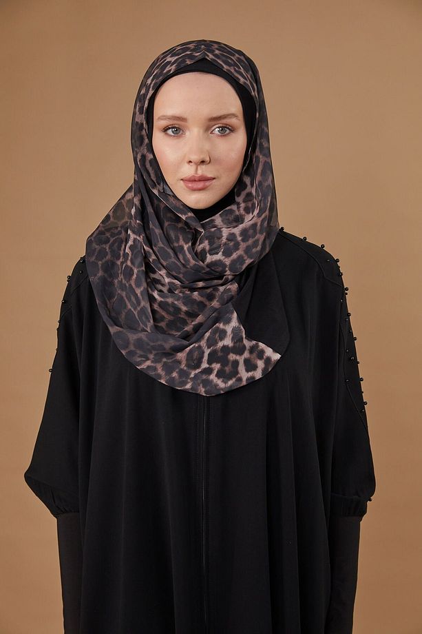 Nirvana Boneli Şal-leopar Koyu Bej - 1