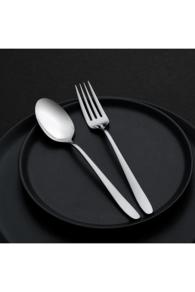 sultan yemek kaşık ve çatal seti takımı 12 parça 6 kişilik - 1