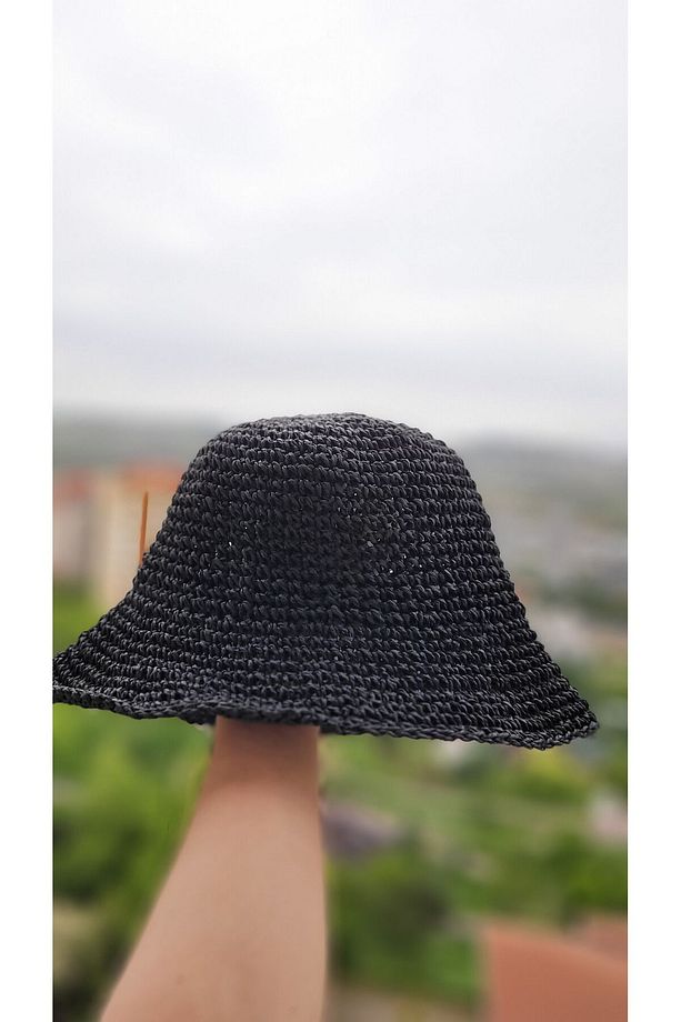 Örgü Hasır Bucket Kadın Şapka - 4