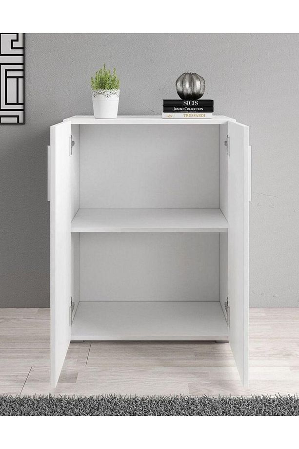 Beyaz Ayakkabılık, Çok Amaçlı Dolap, %100 Mdf Ayakkabı Dolabı, Kapaklı Ayakkabılık - 6