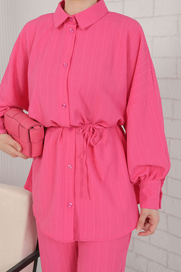 طقم قميص فوشيا - موديل أساسي 3-3117 - 4