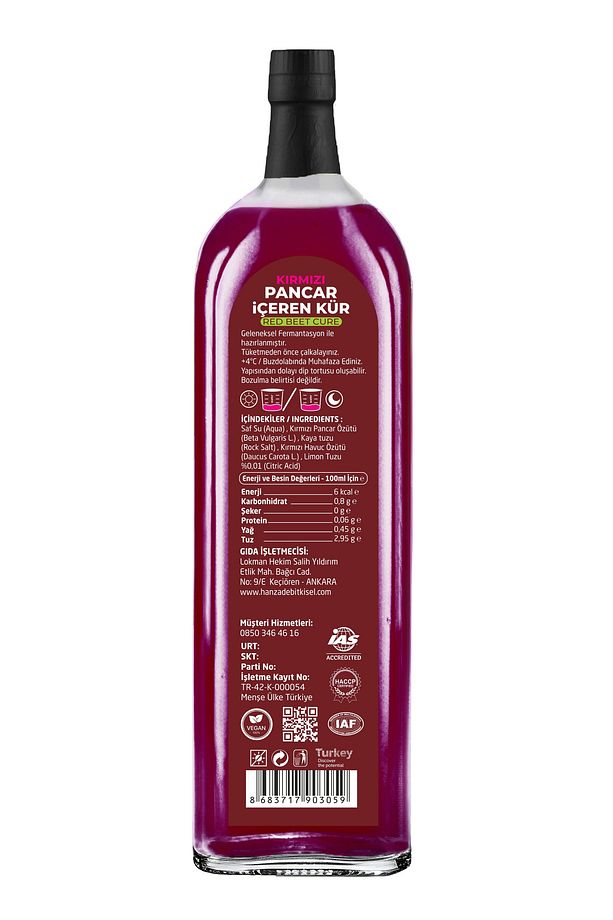 Pancar Kvass Fermente Kırmızı Pancar İçeren Kür 1 Litre x 2 Adet Cam Şişe - 9