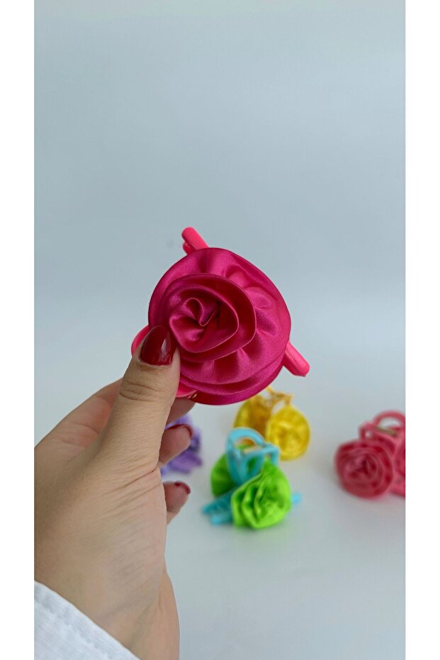 Fuchsia Flower Patterned Peg Knob Buckle - Rose