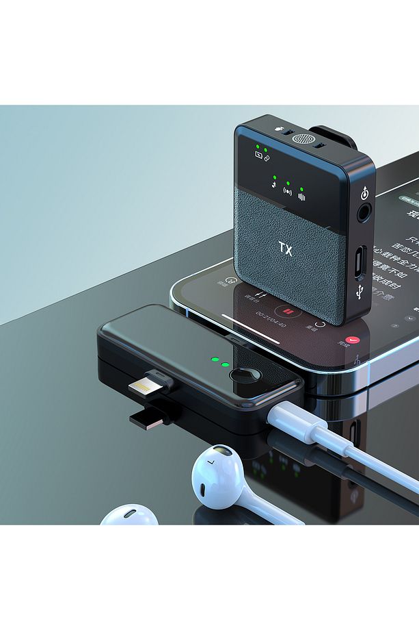 2İn 1 Lightning ve Type-C Uçlu Mikrofon Youtuber Canlı Yayın Yaka Mikrofonu iPhone Modellerine Uygun - 4