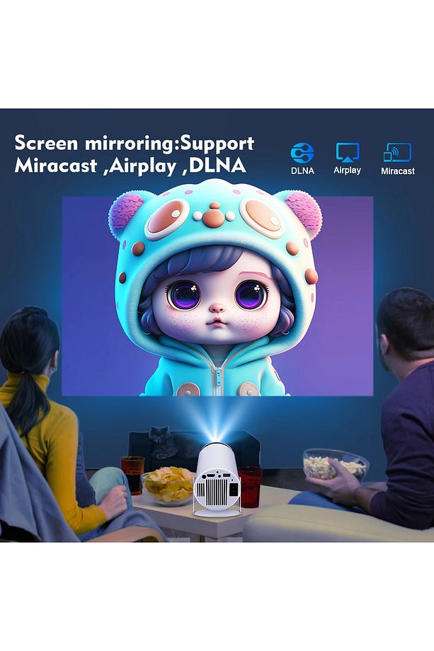 1280 * 720P Akıllı WIFI projektörü Taşınabilir Bluetooth TV Ev sineması HDMI Android Mini projektör, - 6