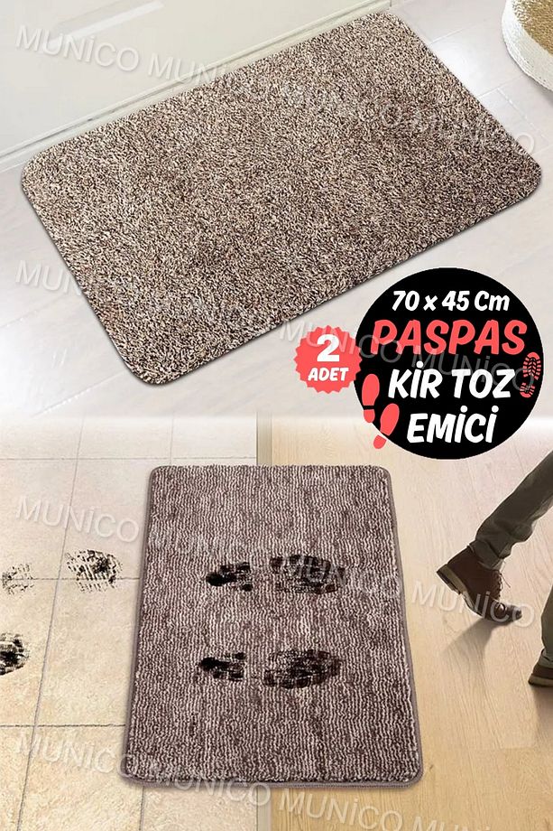 2 Adet Mikrofiberli Paspas Ayakkabı İzini Temizleyen Çamaşır Makinesinde Yıkanabilir Kir Toz Emici - 1