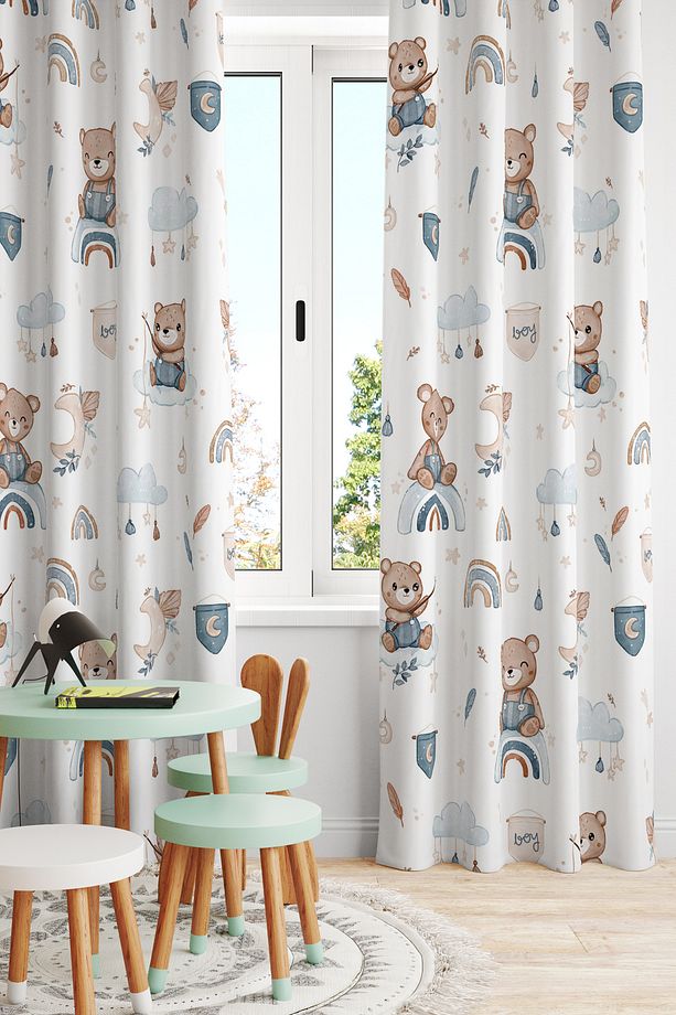 Çocuk Ve Bebek Odası Fon Perde Tek Kanat (Child Room Curtain) - 1
